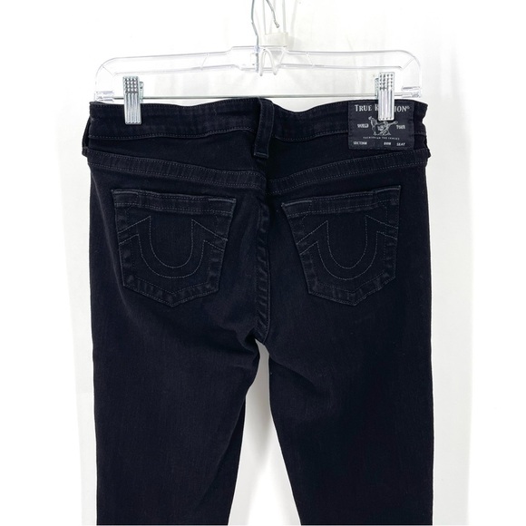 True Religion HALLE BLACK MID RISE SUPER SKINNY JEAN - Picture 8 of 11